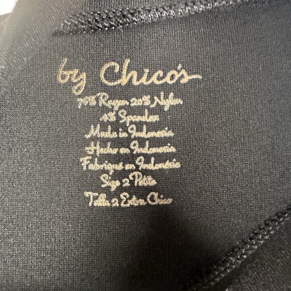 Chicos Black 3/4 Sleeve Sweater with Rivet Trim Size 2 Petite - Picture 3 of 9